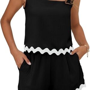 Black and White Women's Matching Set